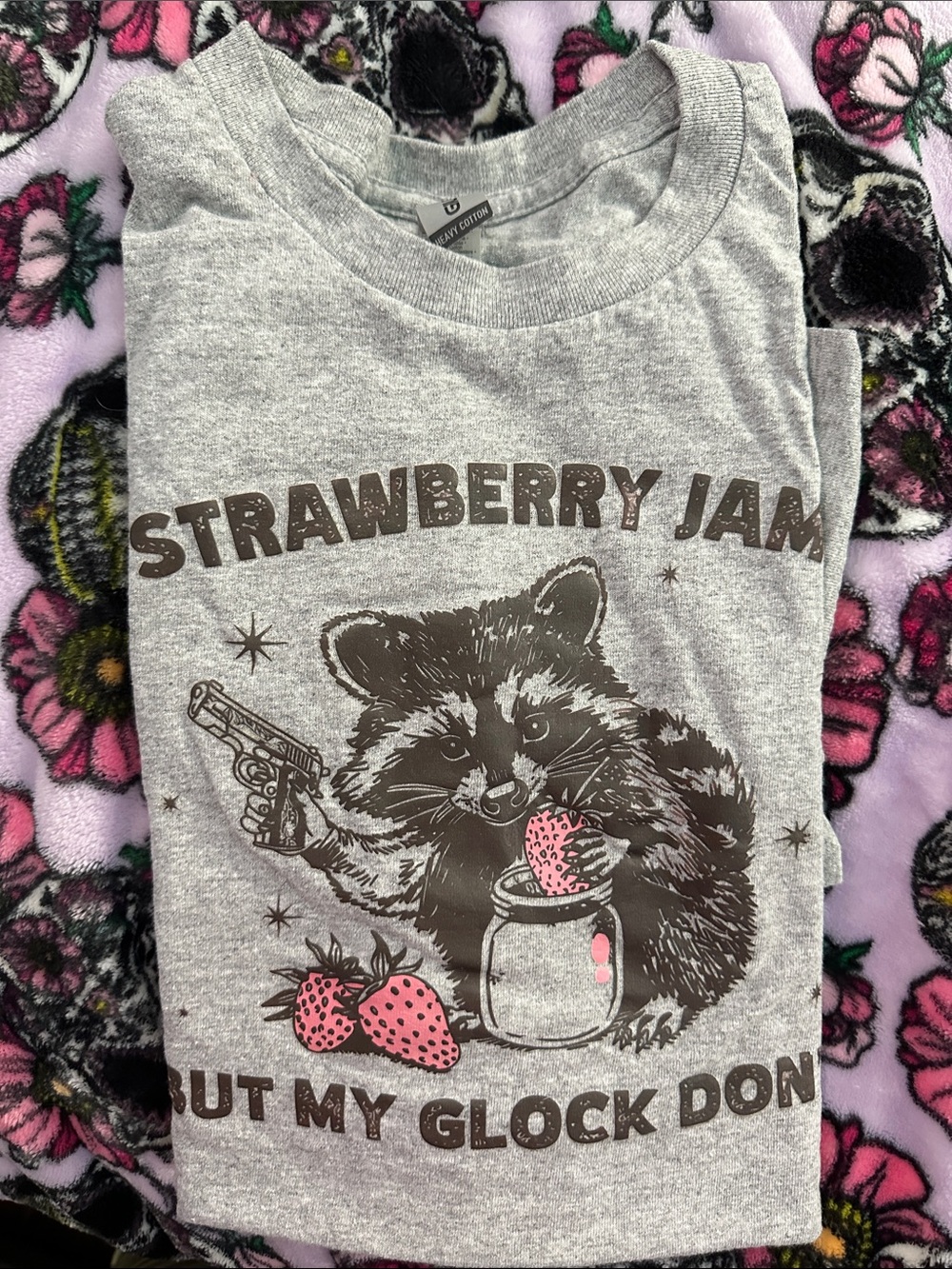 Kids Grey 'Strawberry Jam' Graphic Tee
